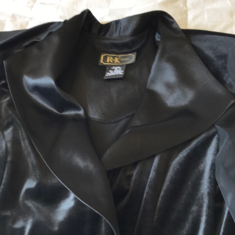 R&K Evening Black Velvet Blazer with Mesh Sleeves